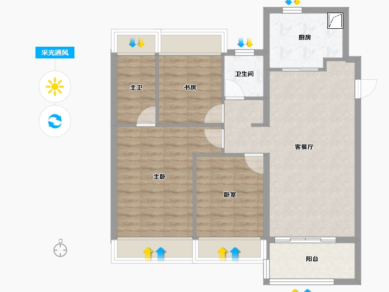 上海-上海市-建发熙和府-80.94-户型库-采光通风