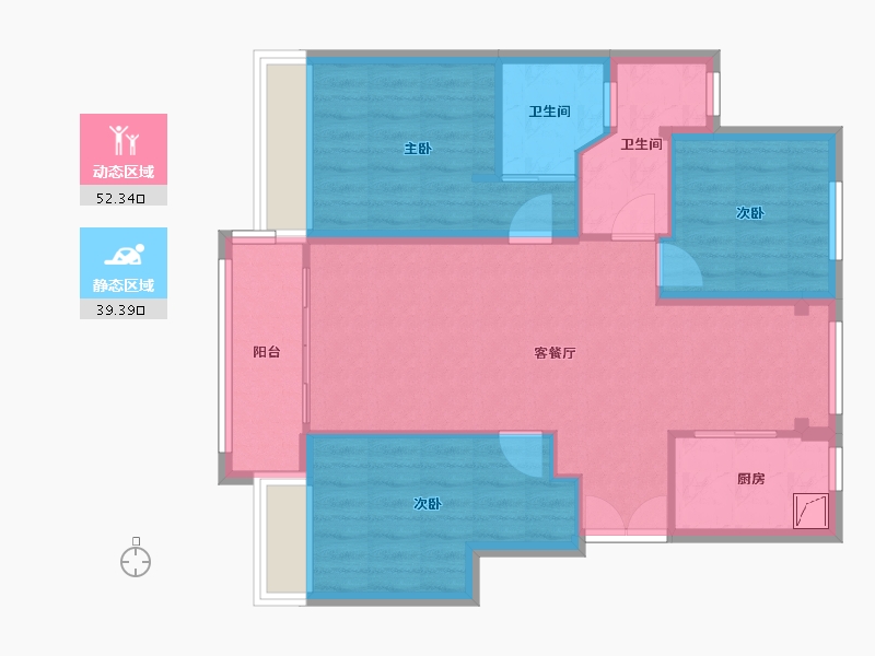 浙江省-台州市-锦宸府-81.00-户型库-动静分区