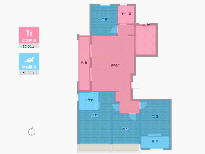 浙江省-杭州市-花芸春境-111.20-户型库-动静分区