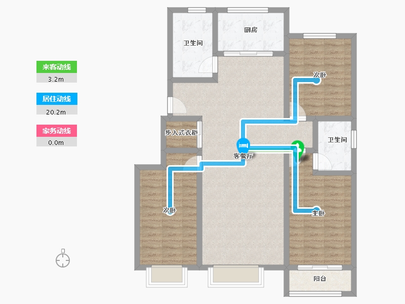 山东省-淄博市-博晨盛园云暻-103.91-户型库-动静线