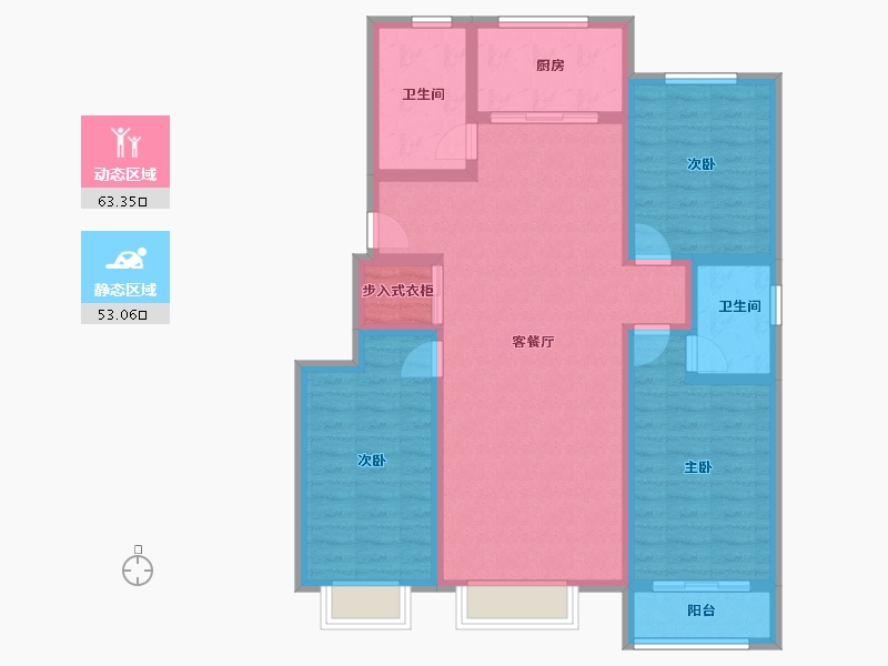 山东省-淄博市-博晨盛园云暻-103.91-户型库-动静分区