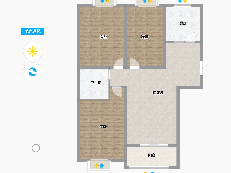 山东省-淄博市-源泰花园-116.00-户型库-采光通风