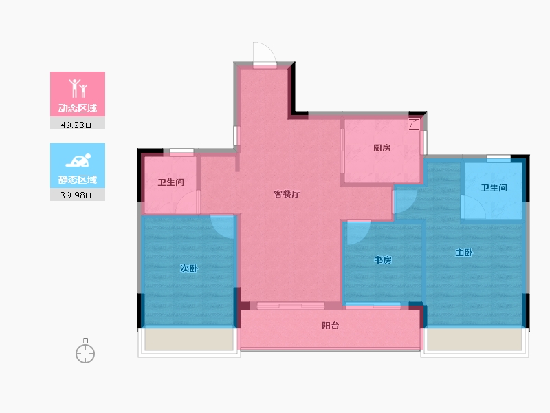 浙江省-杭州市-宝业凤樾上筑-80.49-户型库-动静分区