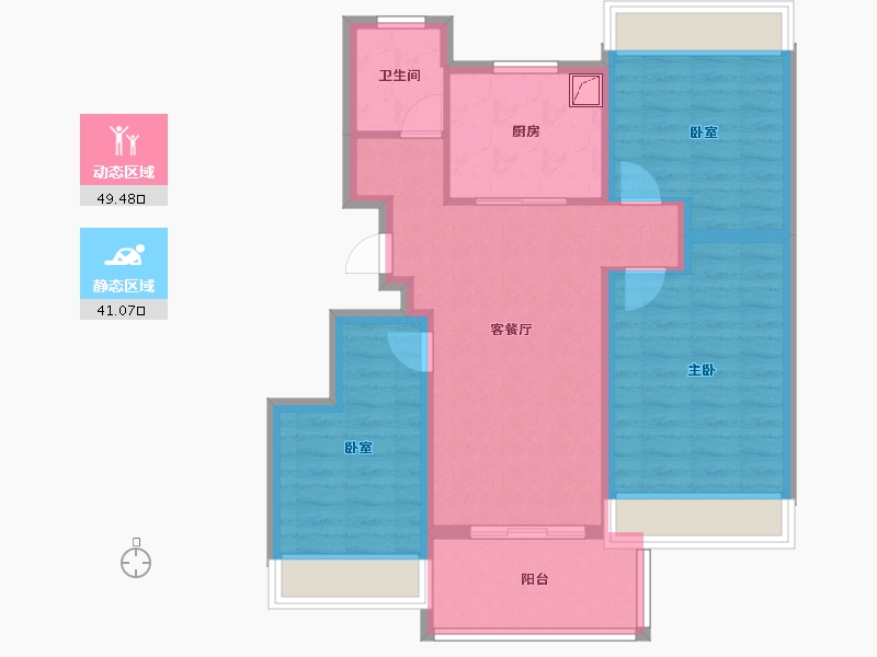 上海-上海市-大华峯荟-80.26-户型库-动静分区