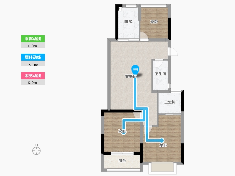 浙江省-杭州市-春境前潮府-71.00-户型库-动静线