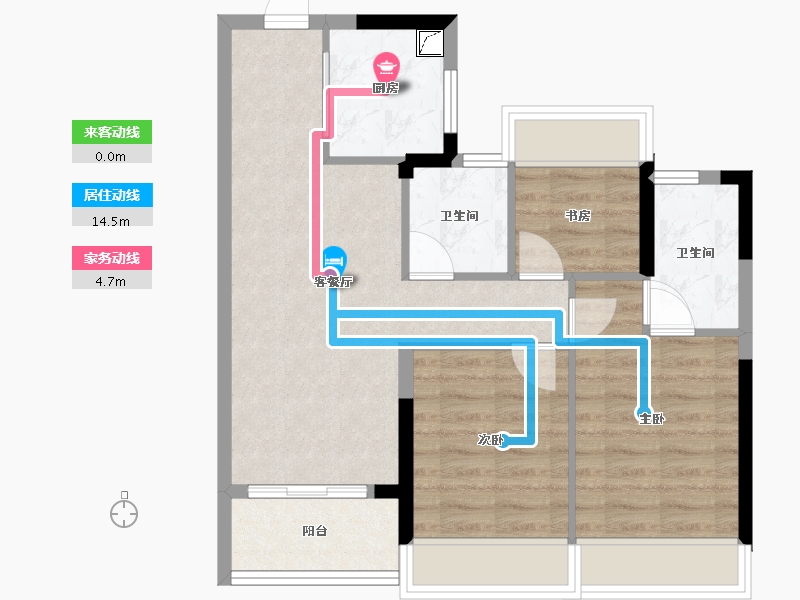 浙江省-杭州市-听悦雅庭-65.71-户型库-动静线