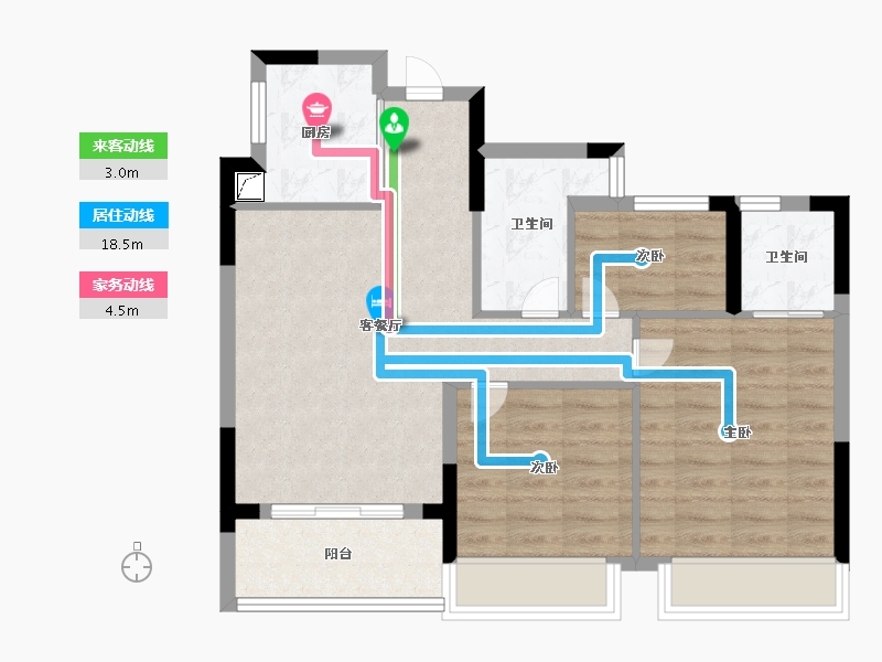 浙江省-杭州市-春境前潮府-71.00-户型库-动静线