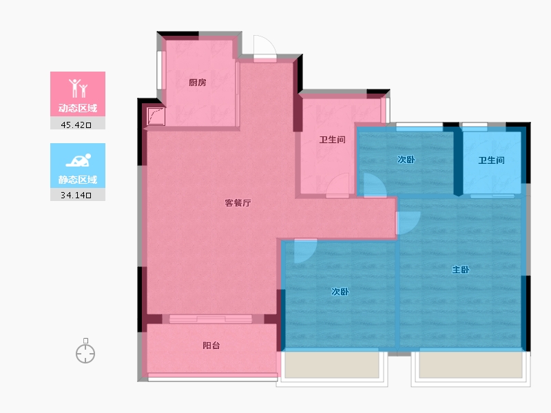 浙江省-杭州市-春境前潮府-71.00-户型库-动静分区