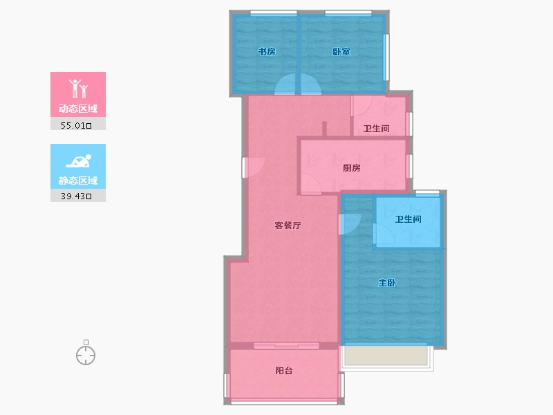 上海-上海市-大华峯荟-84.87-户型库-动静分区