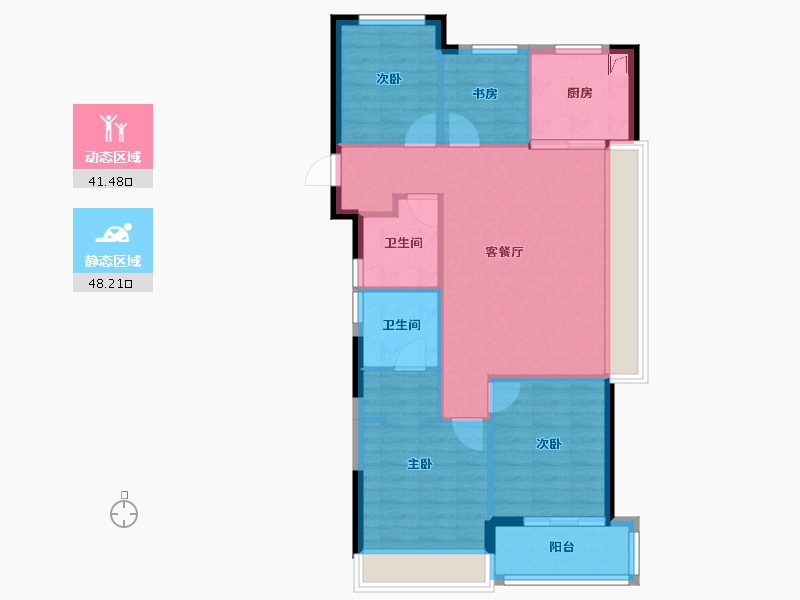 浙江省-杭州市-听悦雅庭-80.98-户型库-动静分区