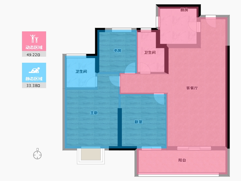 浙江省-宁波市-青澜邸-73.59-户型库-动静分区