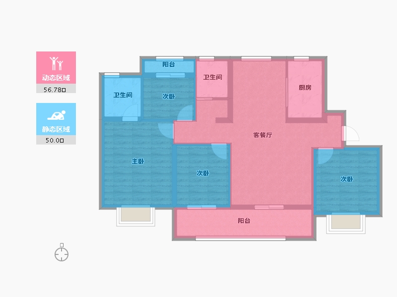 浙江省-丽水市-凯兴君瑞府-95.21-户型库-动静分区