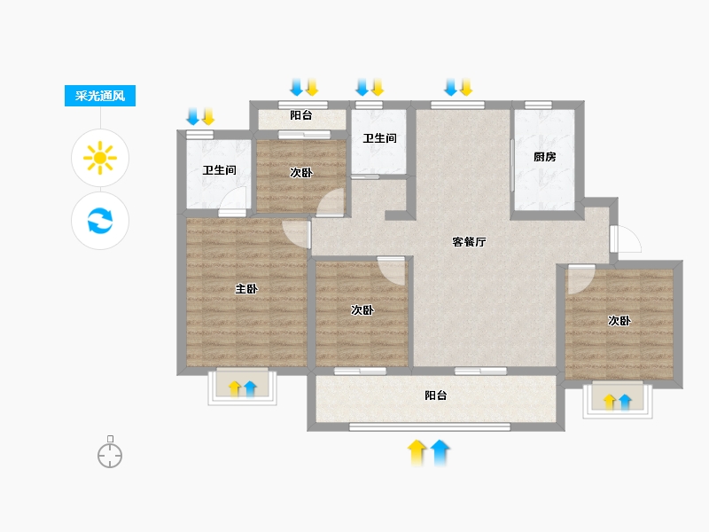 浙江省-丽水市-凯兴君瑞府-95.21-户型库-采光通风