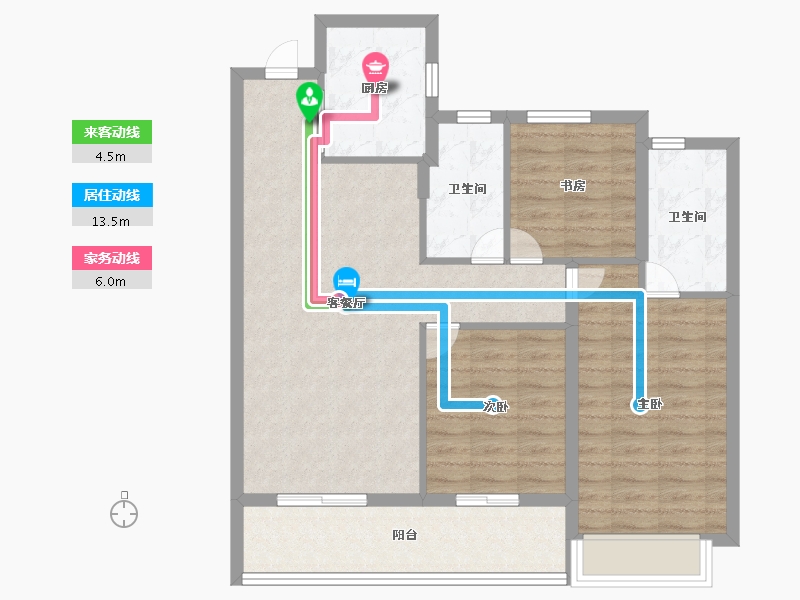 浙江省-杭州市-大家中天云翠金澜府-88.00-户型库-动静线