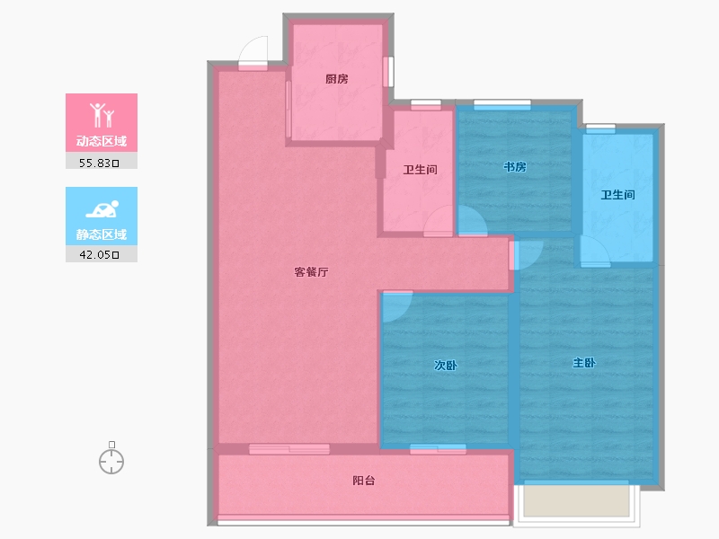 浙江省-杭州市-大家中天云翠金澜府-88.00-户型库-动静分区