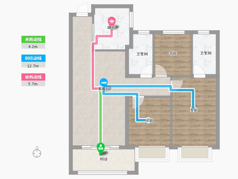 上海-上海市-雅戈尔星海云境-80.00-户型库-动静线