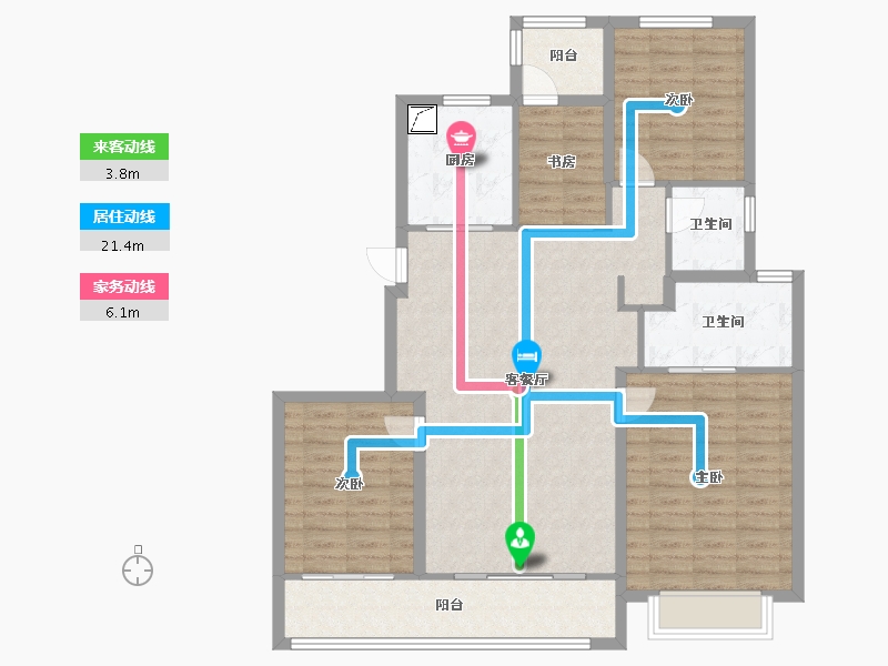 上海-上海市-雅戈尔星海云境-111.20-户型库-动静线