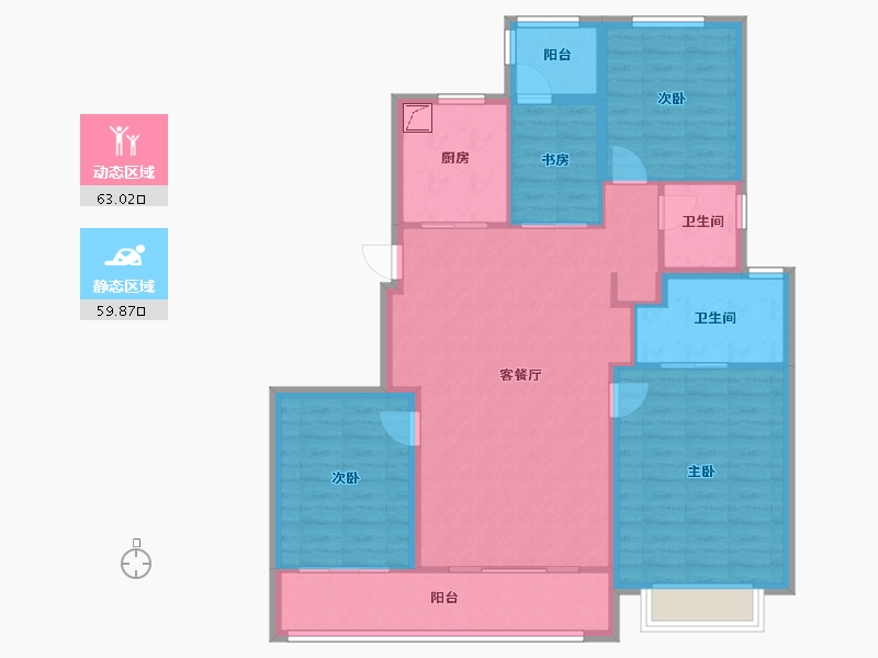 上海-上海市-雅戈尔星海云境-111.20-户型库-动静分区