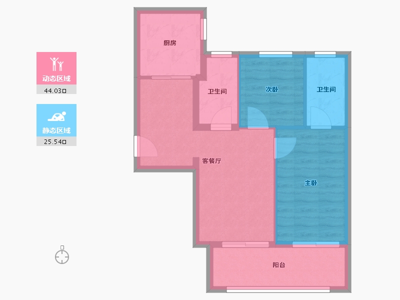 上海-上海市-雅戈尔星海云境-62.40-户型库-动静分区