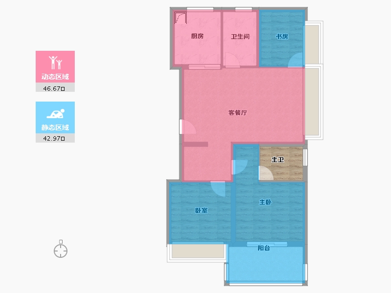 上海-上海市-大华峯荟-84.35-户型库-动静分区