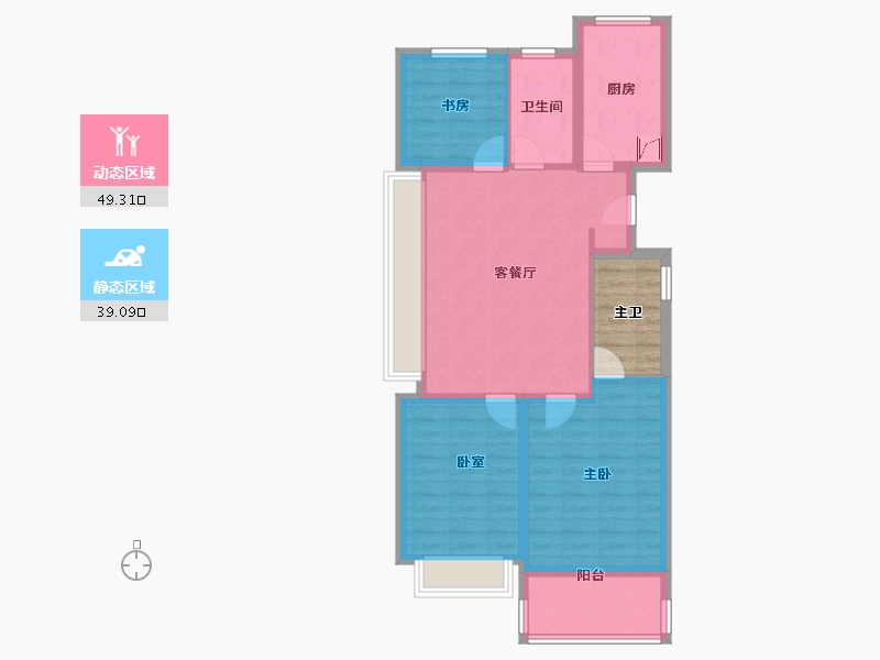 上海-上海市-大华峯荟-83.74-户型库-动静分区