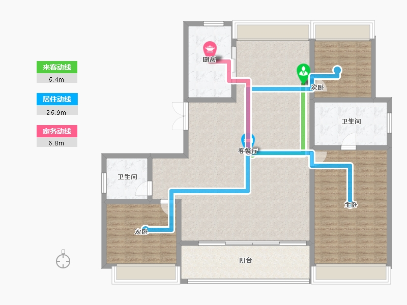 湖北省-武汉市-武汉瑞府-150.32-户型库-动静线