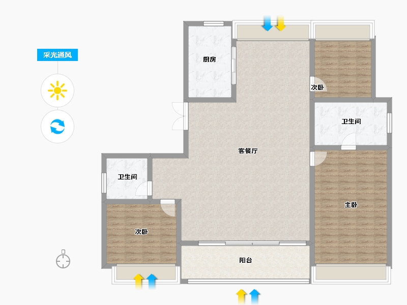 湖北省-武汉市-武汉瑞府-150.32-户型库-采光通风