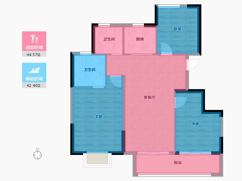 浙江省-宁波市-青澜邸-78.40-户型库-动静分区