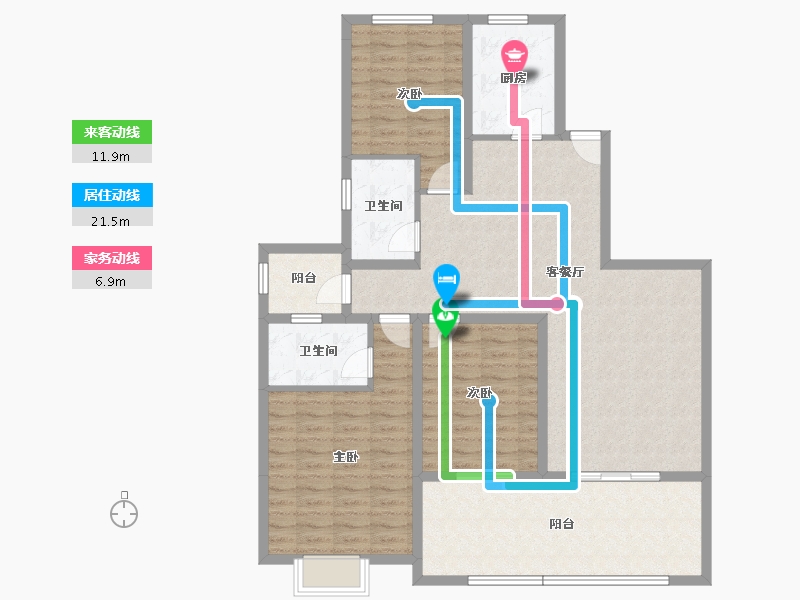 广东省-佛山市-恒大郦湖城-118.87-户型库-动静线