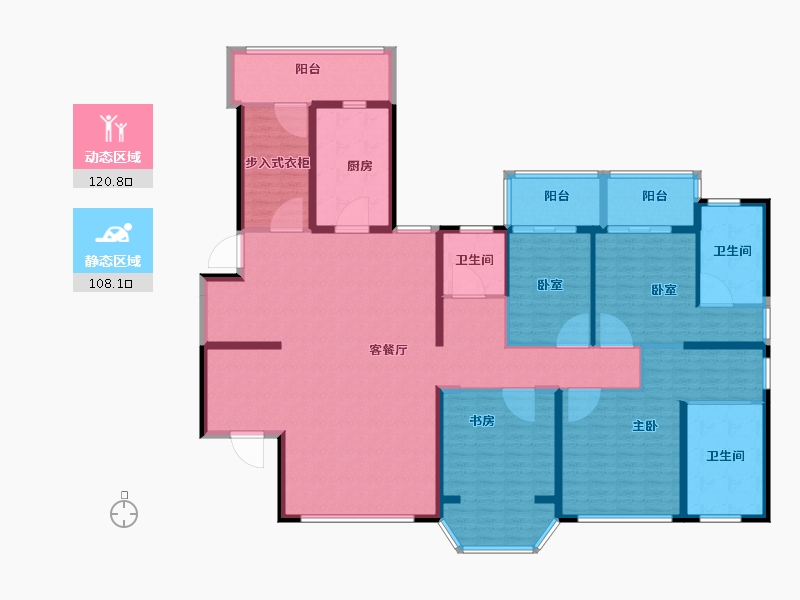 湖北省-武汉市-东湖九号-208.80-户型库-动静分区