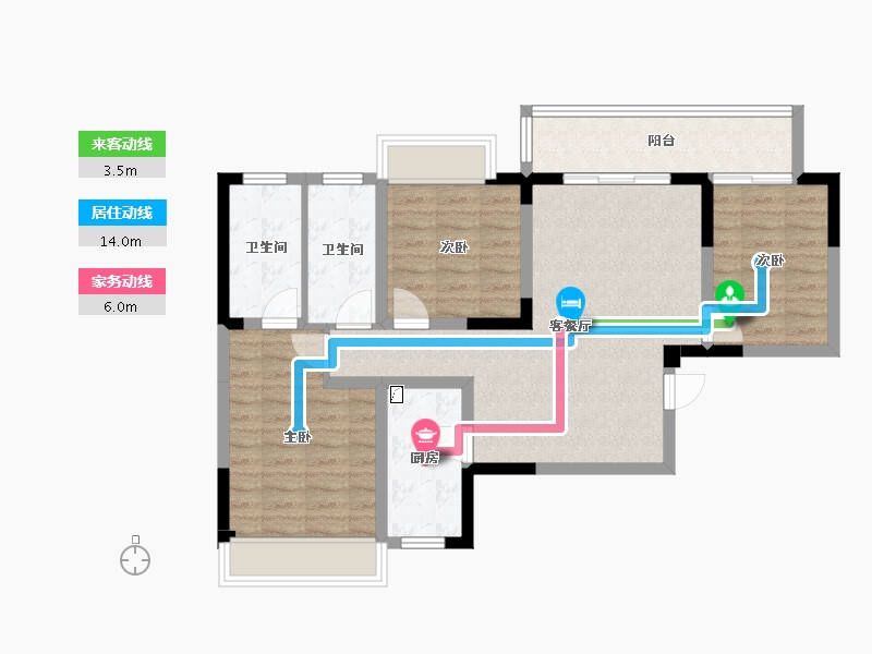 四川省-成都市-悦湖菁领汇-83.79-户型库-动静线