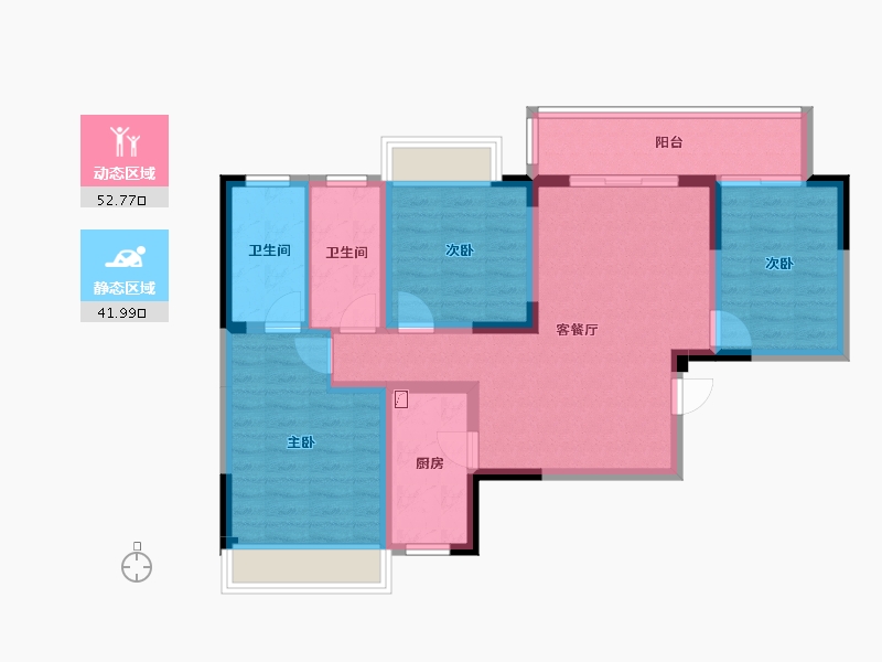 四川省-成都市-悦湖菁领汇-83.79-户型库-动静分区