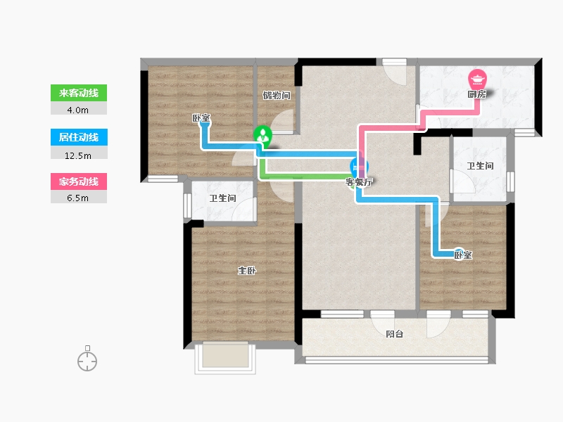 湖北省-武汉市-东湖风光-95.80-户型库-动静线