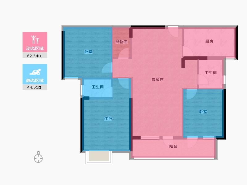 湖北省-武汉市-东湖风光-95.80-户型库-动静分区