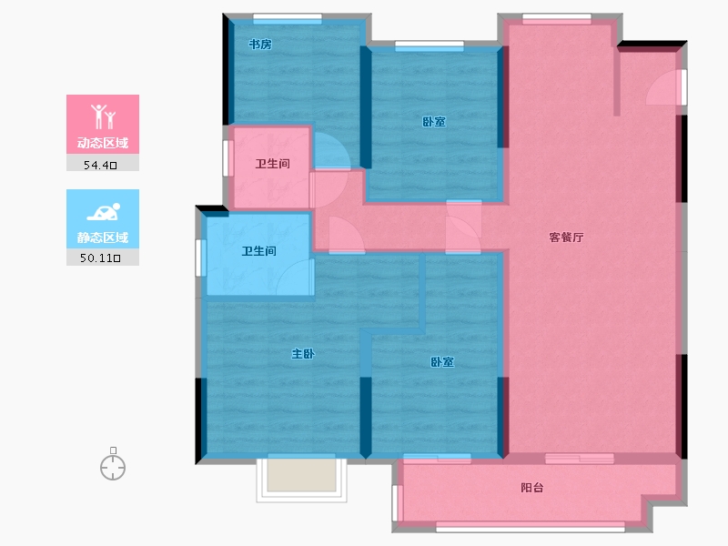 安徽省-阜阳市-鸿樾府-100.00-户型库-动静分区