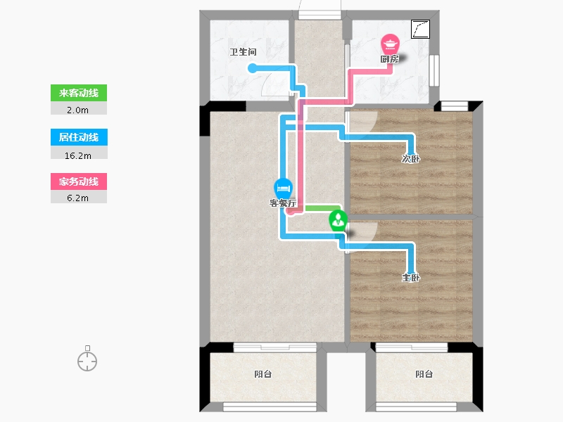 浙江省-湖州市-锦耀观月湾-57.38-户型库-动静线