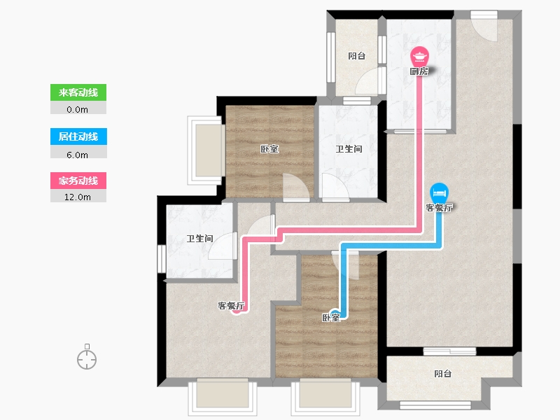 广东省-深圳市-华润置地未来城住宅-83.20-户型库-动静线