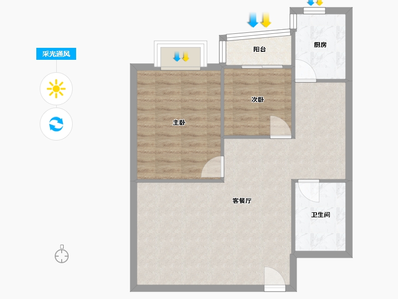 河北省-邯郸市-德盛园-63.95-户型库-采光通风