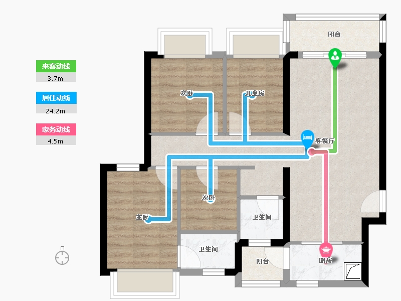 广东省-惠州市-恒大翡翠华府-75.26-户型库-动静线