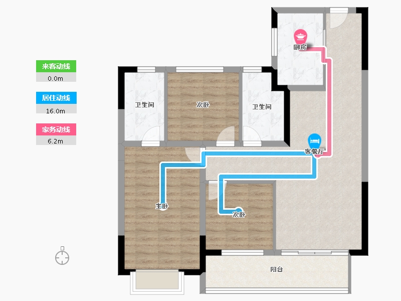 陕西省-榆林市-德通·葭州府-94.40-户型库-动静线