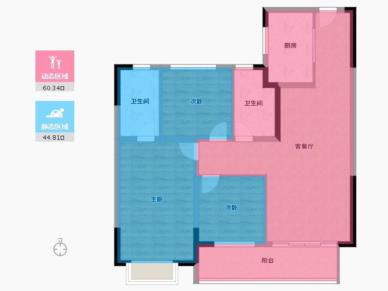 陕西省-榆林市-德通·葭州府-94.40-户型库-动静分区