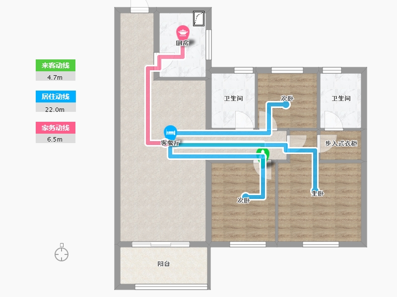 福建省-泉州市-西郊新村小区-88.20-户型库-动静线