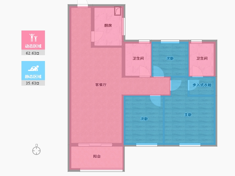 福建省-泉州市-西郊新村小区-88.20-户型库-动静分区