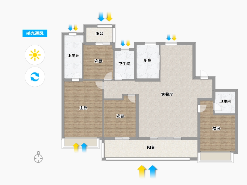 浙江省-杭州市-建发华发江月望云-139.20-户型库-采光通风