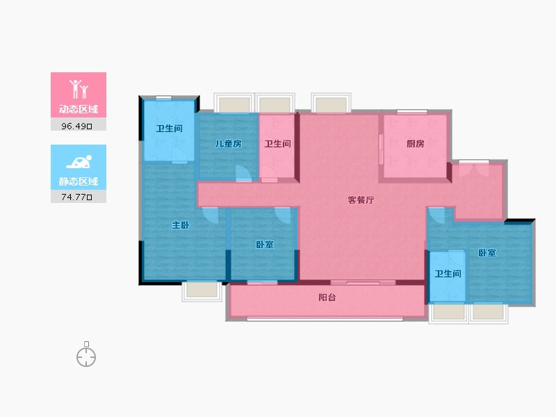 江苏省-南通市-绿城·桂语朝阳-154.71-户型库-动静分区