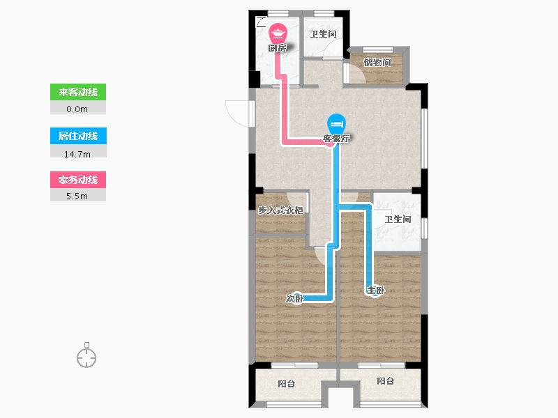 浙江省-湖州市-锦耀观月湾-83.61-户型库-动静线