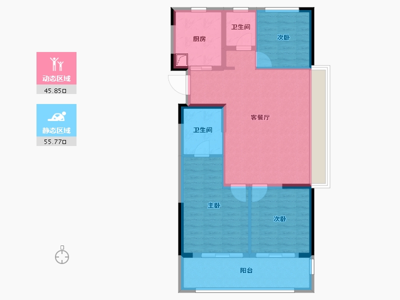 浙江省-湖州市-绿地公园大道-91.58-户型库-动静分区