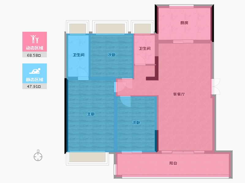 贵州省-安顺市-中核顺安府-110.00-户型库-动静分区