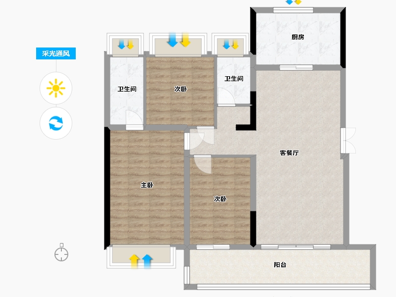 贵州省-安顺市-中核顺安府-110.00-户型库-采光通风