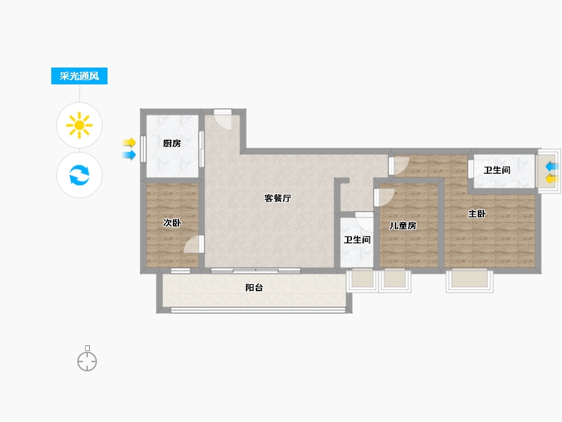 海南省-海口市-同康江语海-95.16-户型库-采光通风